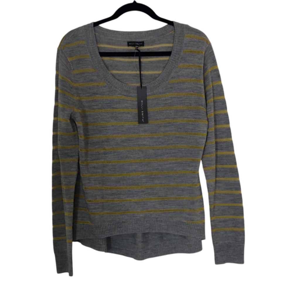 WILLI SMITH Striped Scoop Neck Pullover Sweater Size Large
